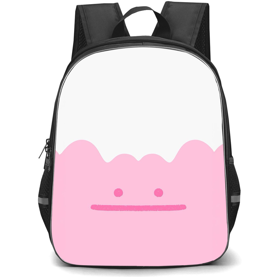 Pokemon Ditto Backpack StudentPack - Ditto Minimalist Art On White Pink Background