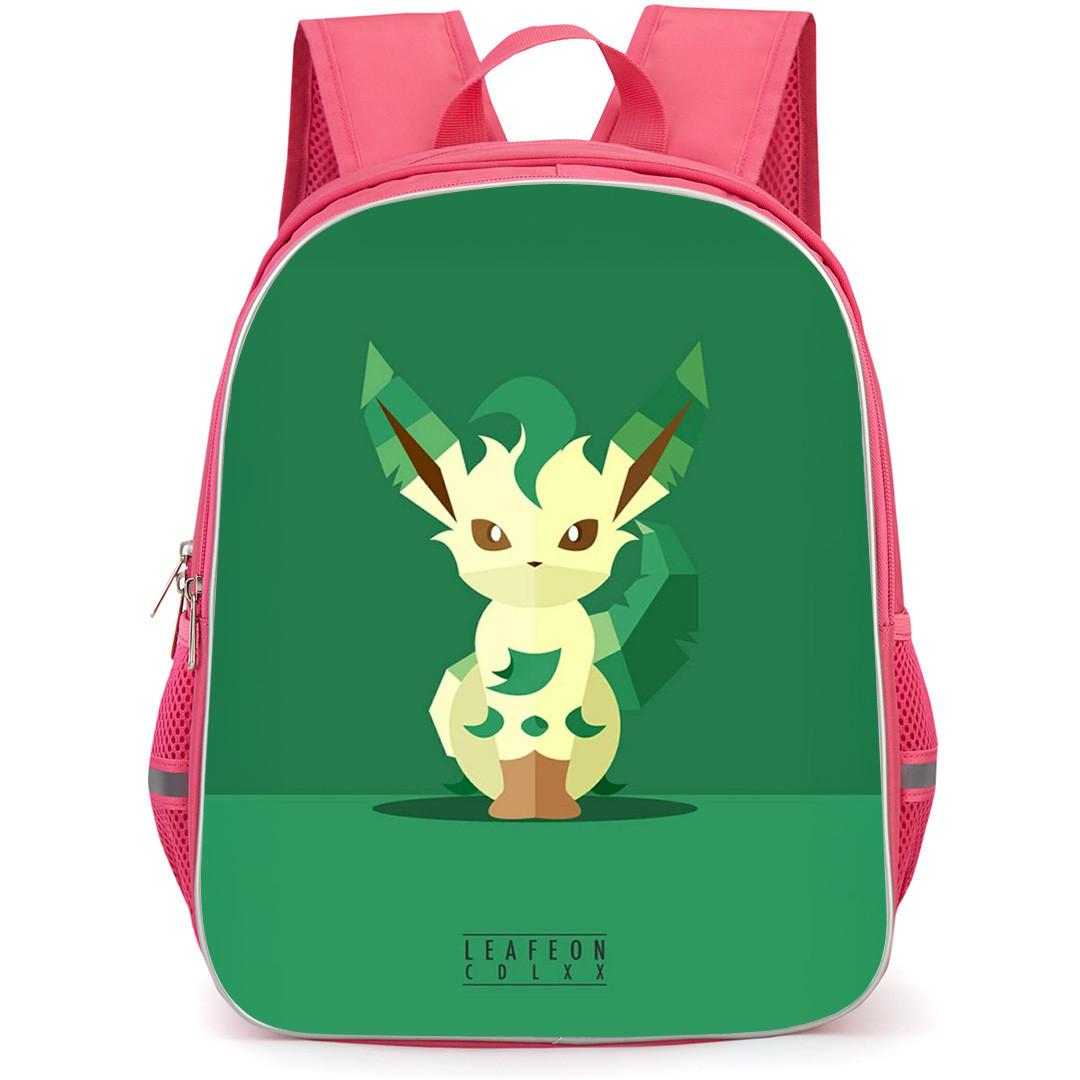 Pokemon Leafeon Backpack StudentPack - Leafeon Vector Art On Green Background