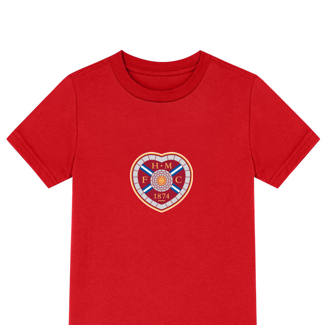 Heart of Midlothian F.C. Football Club Tee Shirt T-Shirt Short Sleeve - Heart of Midlothian F.C. Football Club Single Logo