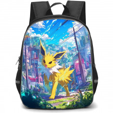 Pokemon Jolteon Backpack StudentPack - Jolteon Cartoon City Background