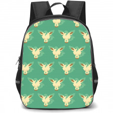 Pokemon Leafeon Backpack StudentPack - Leafeon Closed Eyes Pattern Art