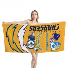 NFL Los Angeles Chargers Bath Beach Towel - Los Angeles Chargers Mania Collage Logo