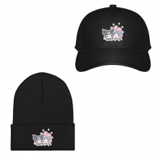 Sanrio Melody And Kuromi Baseball Cap Beanie Hat - Melody And Kuromi Happy Sticker