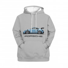 Porsche Hoodie Pullover  - Porsche 911 GT3 On Gray Background