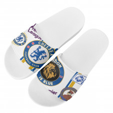 Chelsea F.C Slides Pool Slider Slide On Sandals - Chelsea F.C Mania Collage Logo