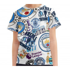 Manchester City F.C Tee T-Shirt - Manchester City F.C Mania Collage Logo
