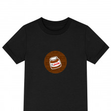 Nutella Tee Shirt T-Shirt Short Sleeve - Nutella Jar Illustration On Circle Brown Background