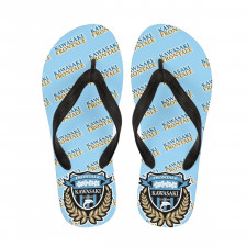 Kawasaki Frontale Flip Flops Thongs V-Strap Sandals - Frontale Football Club Medley Monogram Wordmark