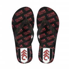Fullham Football Club Flip Flops Thongs V-Strap Sandals - Fullham Football Club Medley Monogram Wordmark