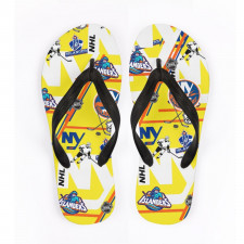NHL New York Islanders Flip Flops Thongs V-Strap Sandals - New York Islanders Mania Collage Logo