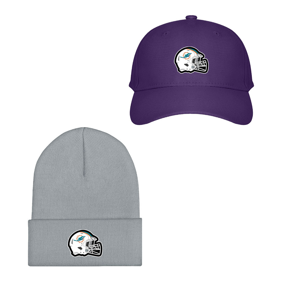 NFL Miami Dolphins Baseball Cap Beanie Hat - Miami Dolphins Team Logo On Helmet