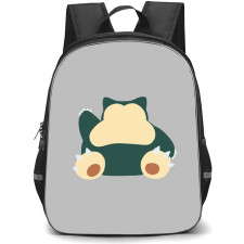 Pokemon Snorlax Backpack StudentPack - Snorlax Minimalist Art On Gray Background