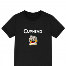 Cuphead Tee Shirt T-Shirt Short Sleeve - Cuphead Retro Sticker Art