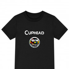 Cuphead Group Tee Shirt T-Shirt Short Sleeve - Cuphead Don't Deal With The Devil Character Art