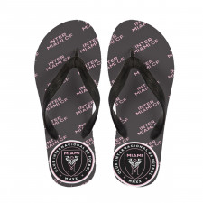MLS Inter Miami CF Flip Flops Thongs V-Strap Sandals - Inter Miami CF Medley Monogram Wordmark
