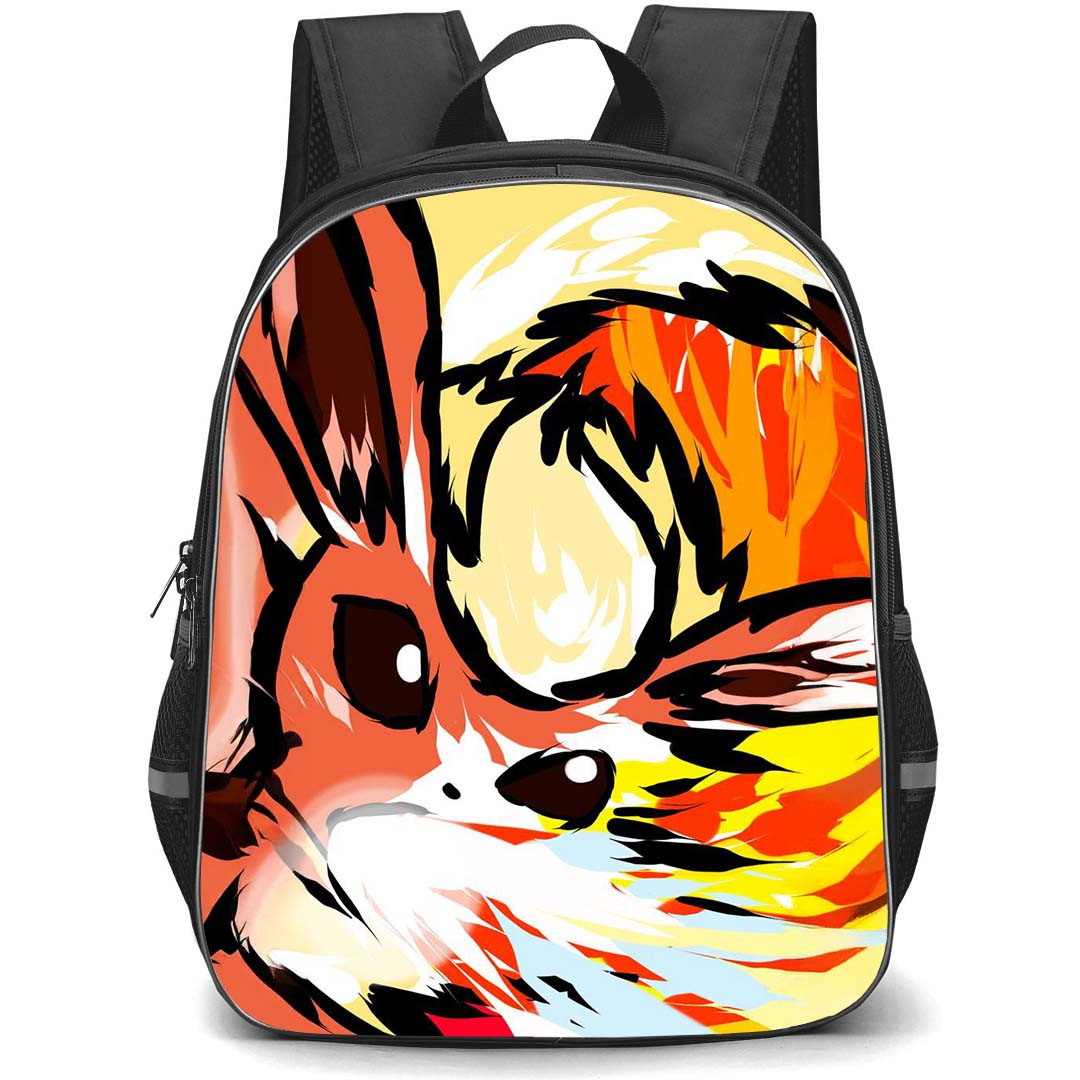 Pokemon Flareon Backpack StudentPack - Flareon Watercolor Painting Art
