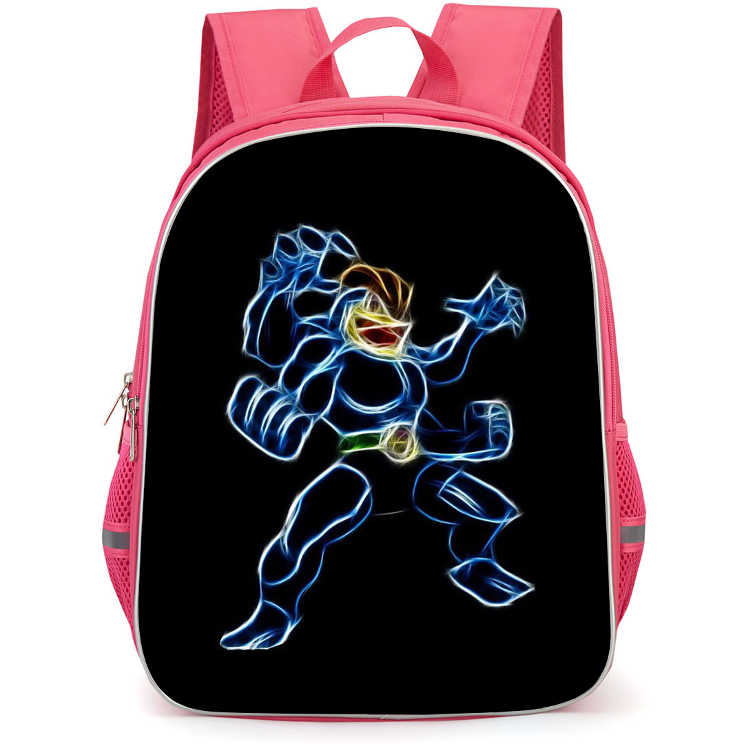 Pokemon Machamp Backpack StudentPack - Machamp Neon Art On Black Background