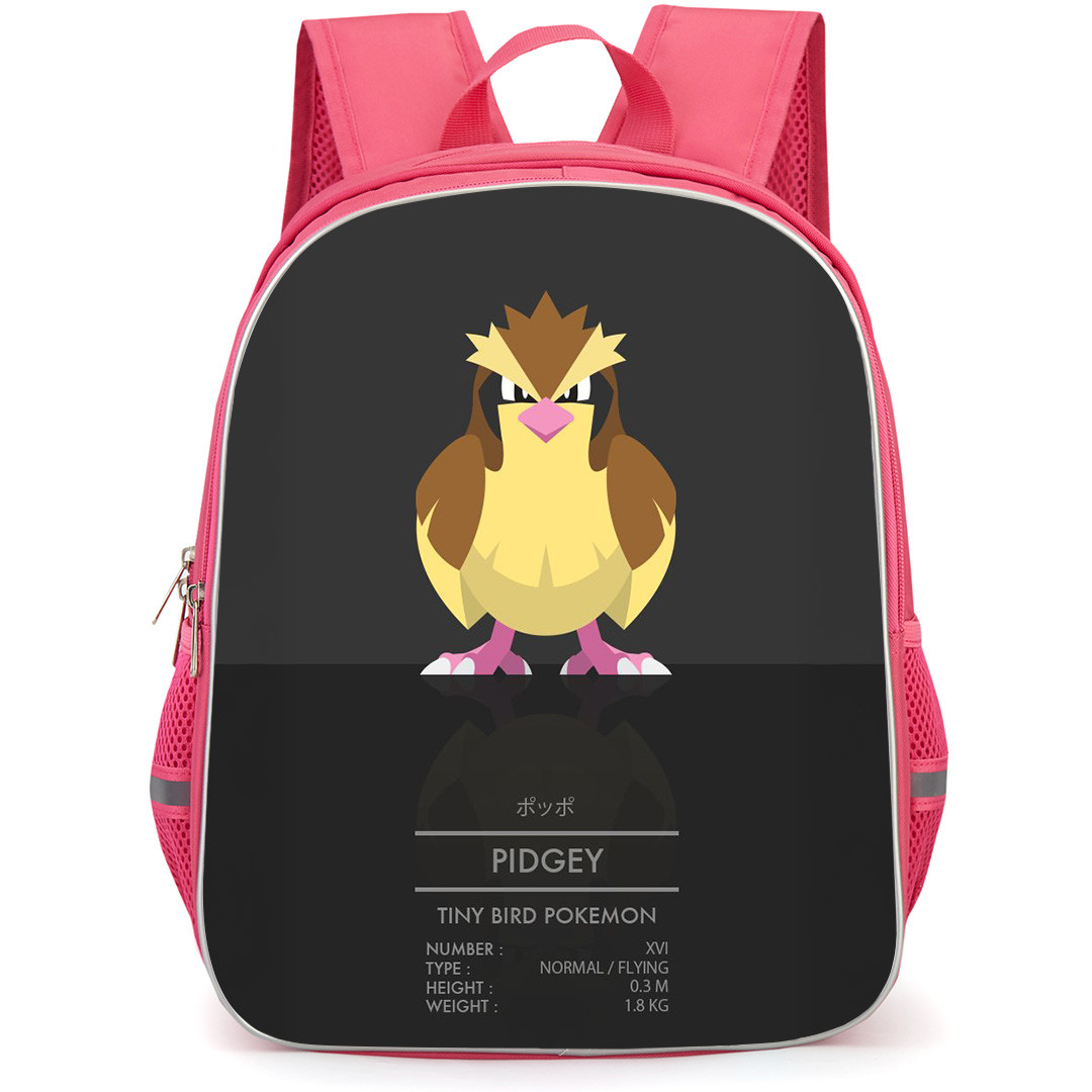 Pokemon Pidgey Backpack StudentPack - Pidgey Chibi Art Grey Background