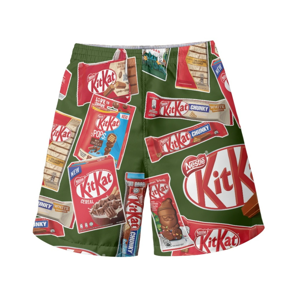 KitKat Beach Shorts Swim Pants Swimming Trunks - KitKat Mania Collage Logo