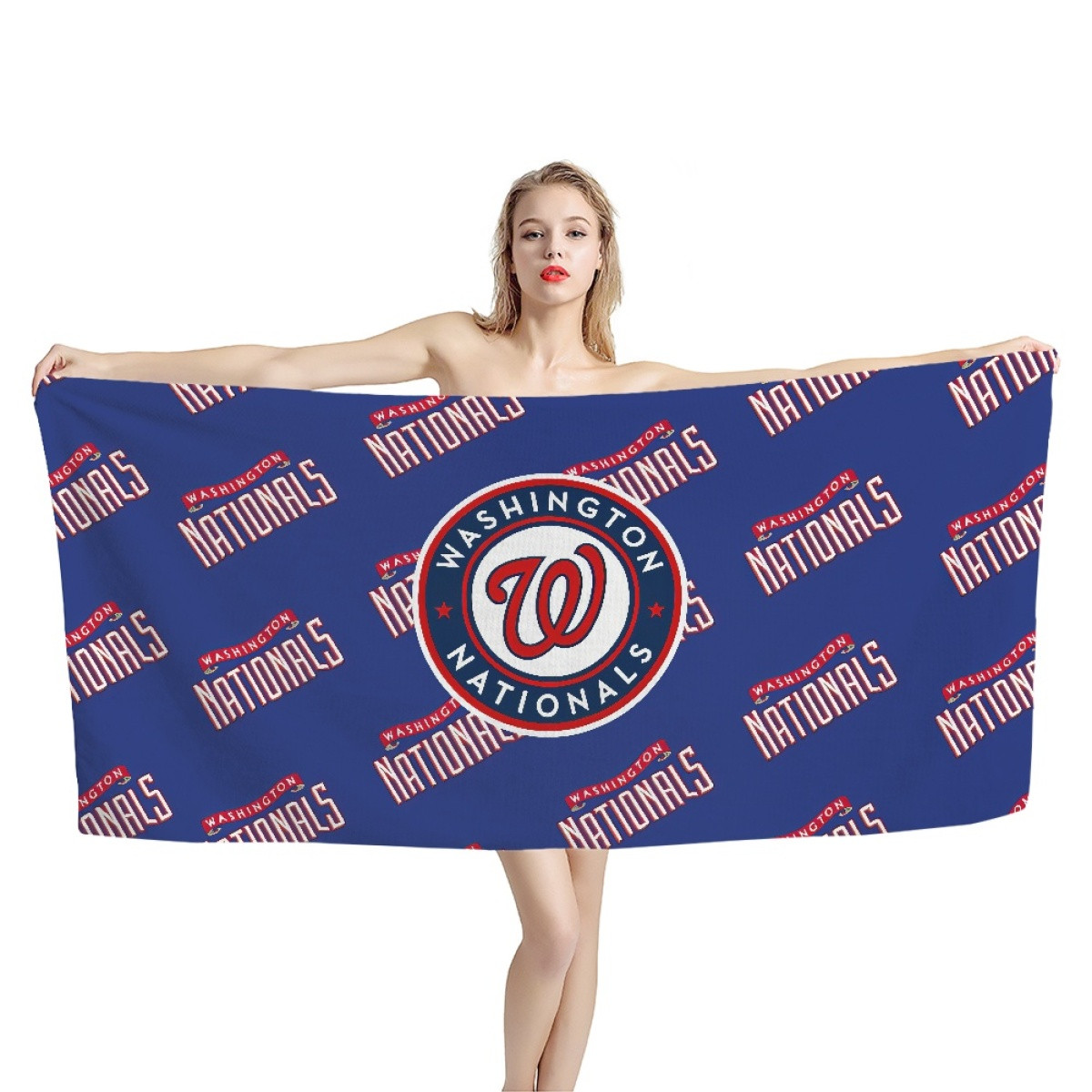 MLB Washington Nationals Bath Beach Towel - Washington Nationals Medley Monogram Wordmark