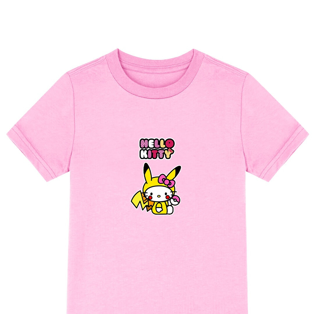 Sanrio Hello Kitty Pikachu Tee Shirt T-Shirt Short Sleeve - Sanrio Hello Kitty Pikachu Sticker