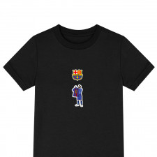Lionel Messi Tee Shirt T-Shirt Short Sleeve - Lionel Messi FC Barcelona Showing Jersey Minimalist Art