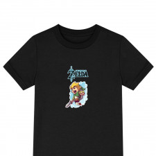 The Legend of Zelda Link Tee Shirt T-Shirt Short Sleeve - Link Jumping With Sword Chibi Art
