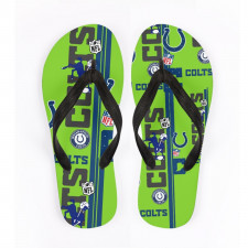 NFL Indianapolis Colts Flip Flops Thongs V-Strap Sandals - Indianapolis Colts Mania Collage Logo