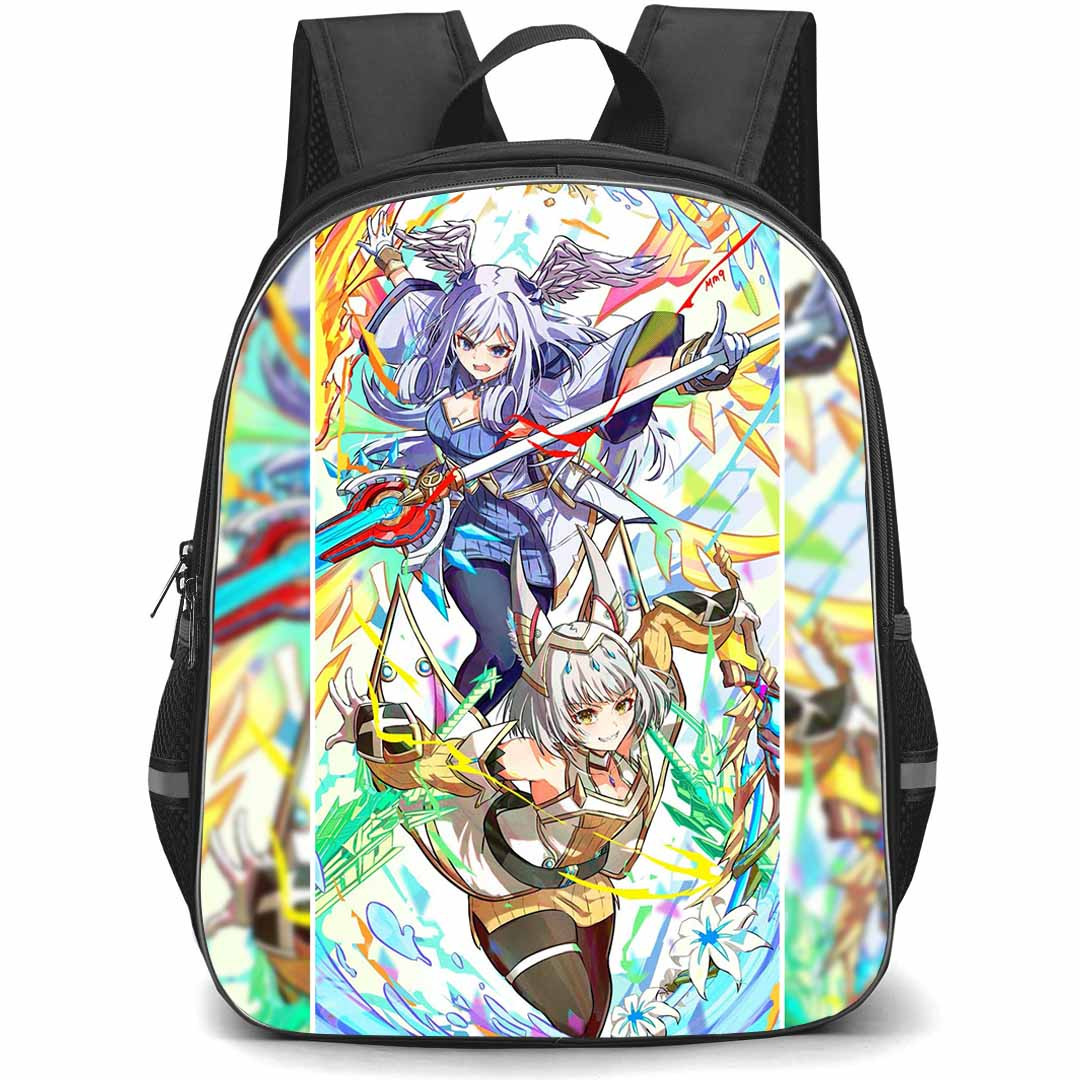 Xenoblade Backpack StudentPack - Xenoblade Eunie And Mio Anime Art Poster