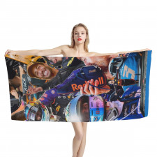 F1 Formula One Daniel Ricciardo Bath Beach Towel - Daniel Ricciardo Collage Poster