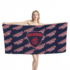 Melbourne Football Club Bath Beach Towel - Melbourne Football Club Medley Monogram Wordmark