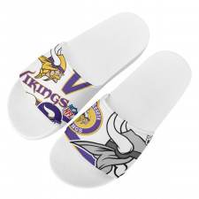 NFL Minnesota Vikings Slides Pool Slider Slide On Sandals - Minnesota Vikings Mania Collage Logo