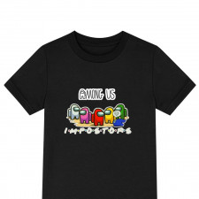 Among Us Impostors Tee Shirt T-Shirt Short Sleeve - Impostors Text With Characters