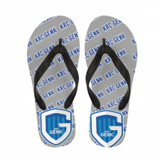 KRC Genk Flip Flops Thongs V-Strap Sandals - Genk Football Club Medley Monogram Wordmark