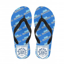 Pas Giannina Flip Flops Thongs V-Strap Sandals - Lamia Football Club Medley Monogram Wordmark