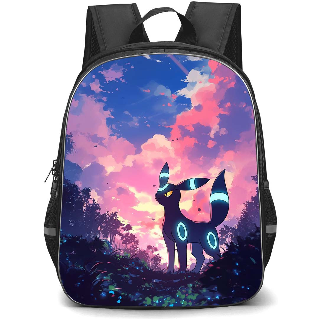 Pokemon Umbreon Backpack StudentPack - Umbreon Pink Blue Sky Anime Art