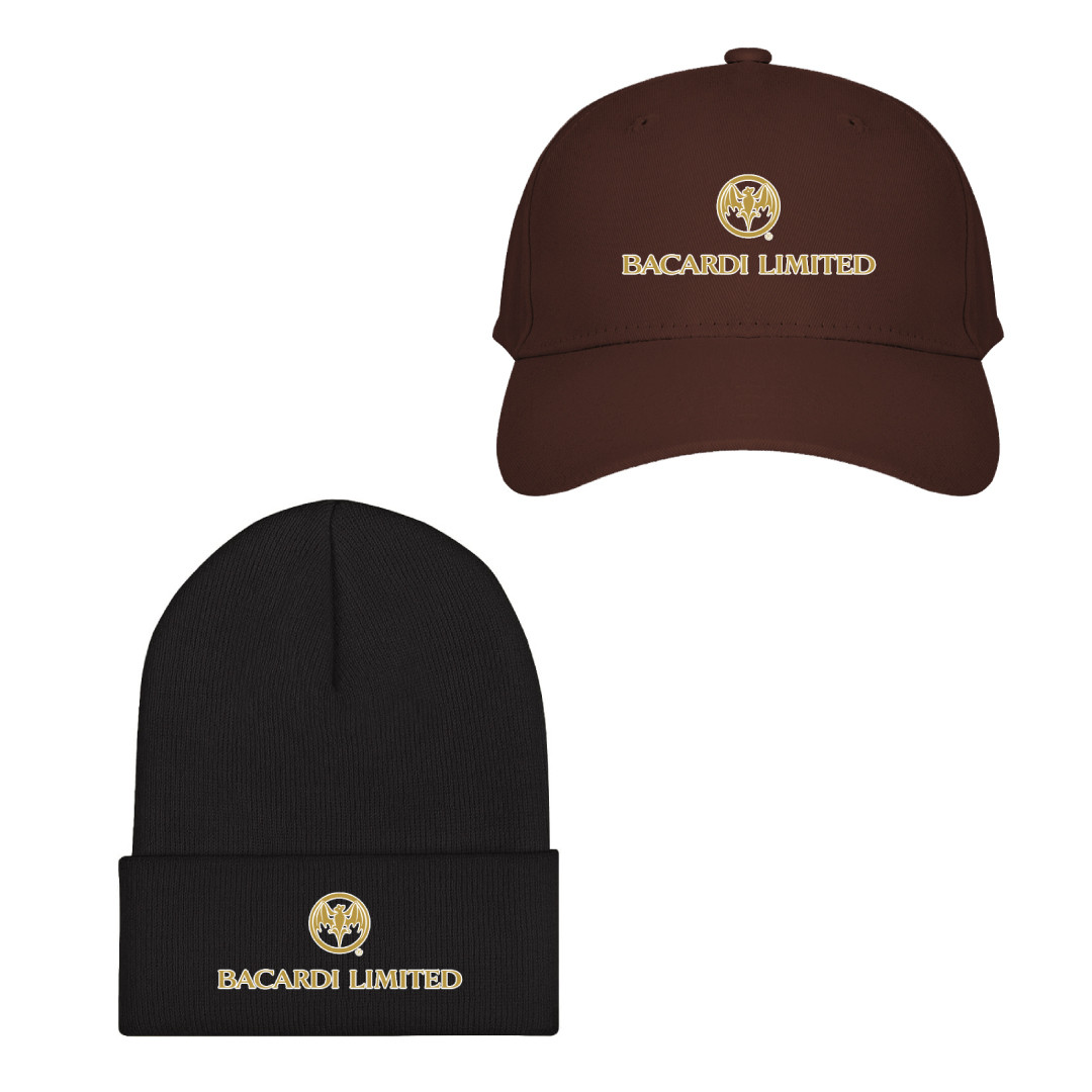 Bacardi Baseball Cap Beanie Hat - Bacardi Golden Logo