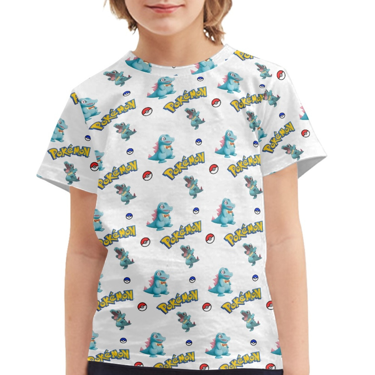 Pokemon Totodile Tee Shirt T-Shirt Short Sleeve - Totodile Character Series Art