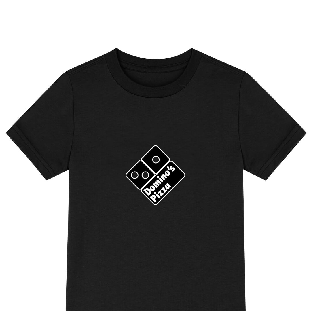 Dominos Tee Shirt T-Shirt Short Sleeve - Dominos Black Logo 1996-2012