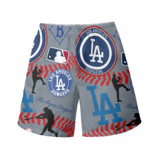 MLB Los Angeles Dodgers Beach Shorts Swim Pants Swimming Trunks - Los Angeles Dodgers Mania Collage Logo