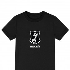 Becks Tee Shirt T-Shirt Short Sleeve - Becks Old Logo White Logo In Black Background