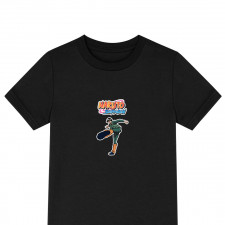 Naruto Shippuden Might Guy Tee Shirt T-Shirt Short Sleeve - Might Guy Side Kick Attack