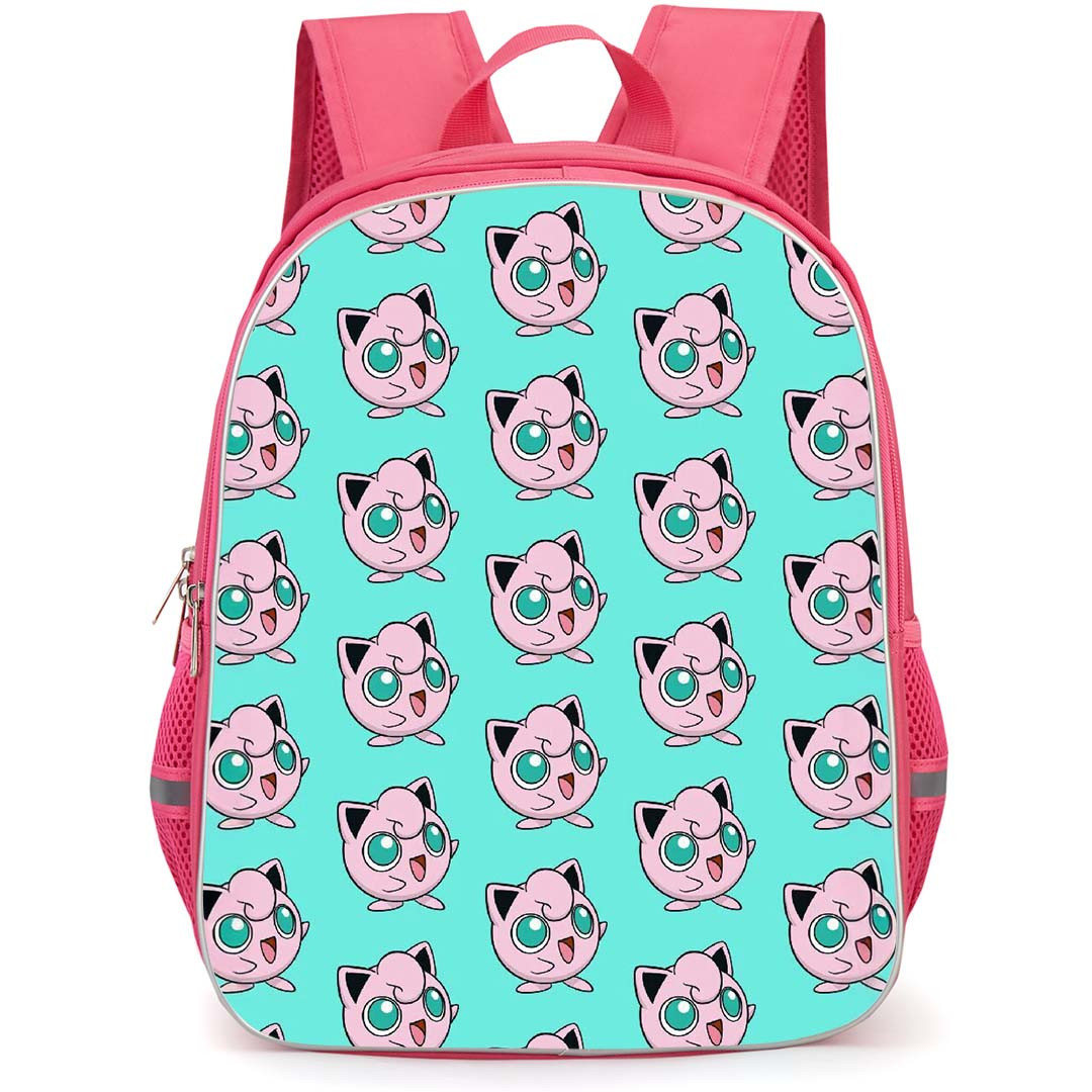 Pokemon Jigglypuff Backpack StudentPack - Jigglypuff Pattern Art On Cyan Background