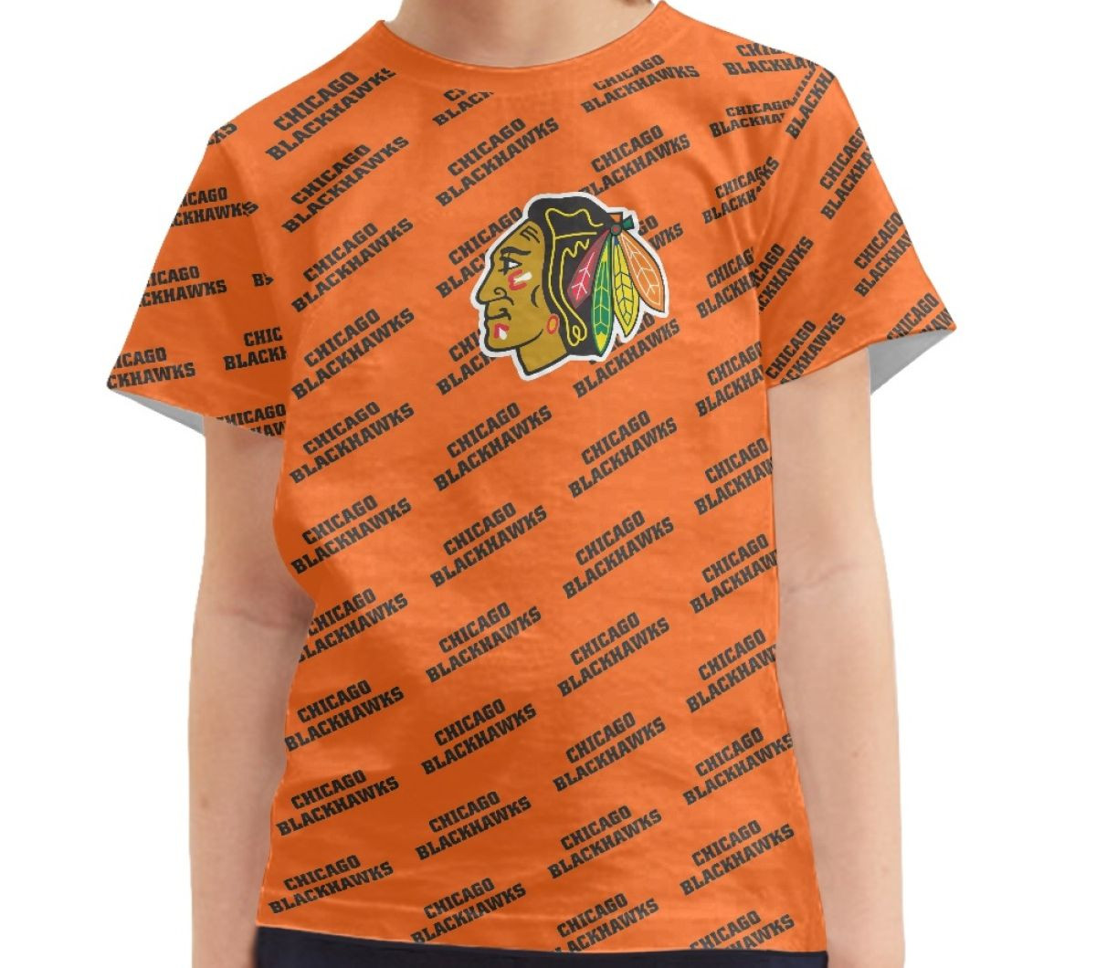 NHL Chicago Blackhawks Tee T-Shirt - Chicago Blackhawks Medley Monogram Wordmark