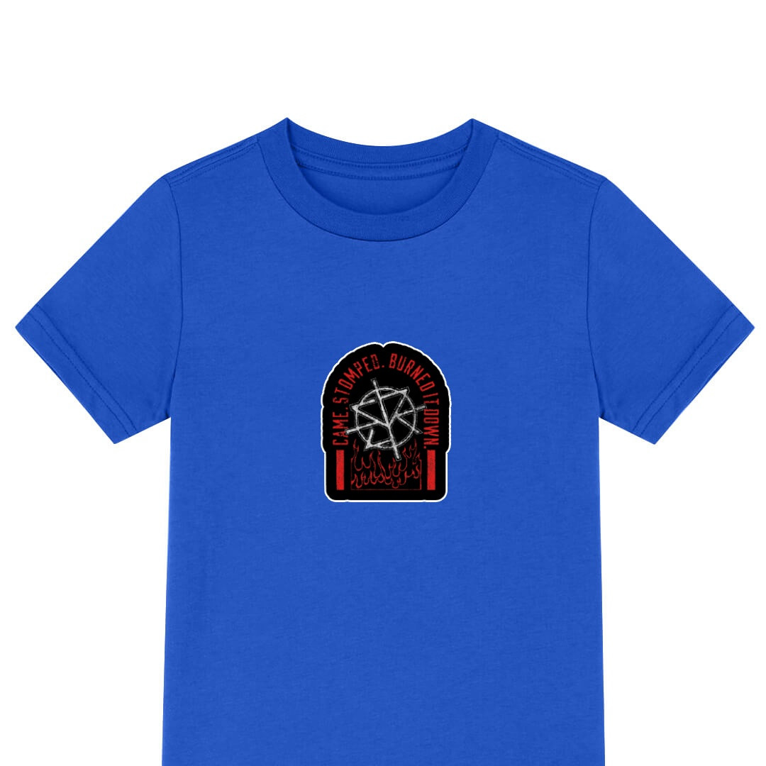 WWE Seth Rollins Tee Shirt T-Shirt Short Sleeve - Seth Rollins Came Stomped Burned It Down Sticker Art