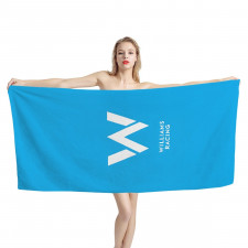 F1 Formula One Williams Racing Bath Beach Towel - Williams Racing Logo On Blue Background
