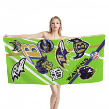 NFL Baltimore Ravens Bath Beach Towel - Baltimore Ravens Mania Collage Logo