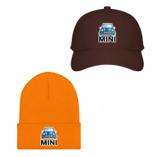MINI Cooper Baseball Cap Beanie Hat - MINI Cooper Blue Vector Art Sticker