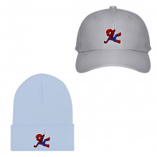 Spider Man Baseball Cap Beanie Hat - Baby Spider Man Swinging Chibi Art