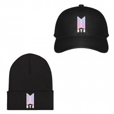 BTS Baseball Cap Beanie Hat - BTS Logo Pink